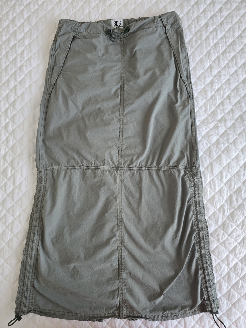 BDG Utility Maxi Skirt in Olive Size S